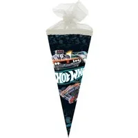 Nestler Schultüte Hot Wheels Action Race, 22 cm, rund, mit Tüllverschluss, Zuckertüte für Geschwister