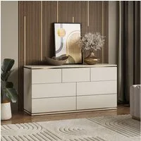 Vicco Kommode Linette, Cashmere/Gold, 139.8 x 70 cm mit 7 Schubladen (1 St)