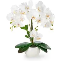 Kunstorchidee PASCH® Orchidee künstlich wie echt (40cm) in Hochglanz-Keramiktopf Orchidee, PASCH