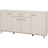 Home affaire Sideboard Darwen Kombikommode, Sideboard, Schubladenkommode, Abgerundete Kanten, matte Kaschmir-Oberflächen, Maße: 179,5x40x90,5 cm