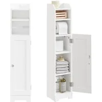 SoBuy Toilettenpapierhalter FRG177, Badezimmerschrank Schmal Kompakter Badschrank mit Regal, Toilettenrollenhalter Toilettenpapieraufbewahrung für WC, Badezimmer