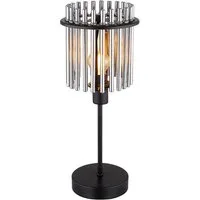 GLOBO LIGHTING Tischleuchte, Leuchtmittel nicht inklusive, Tischleuchte Nachttischlampe Metall Glasstäbe rauchfarben E14 H 37,5cm