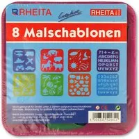 Rheita Malschablone Malschablonen Set 15x15cm / 8tlg. mit verschiedenen Motiven, Zahlen, B