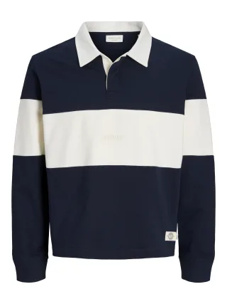 JACK&JONES - JORFREDERIKSBERG BLOCKING SWEAT POLO SN Sky Captain - Gr. - S