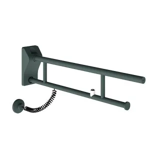 KWC Aquarotter Stützklappgriff, MEDCARE, Edelstahl, grau, 113x234x850 mm, elektr. WC-Spül, 360000378 3600003782