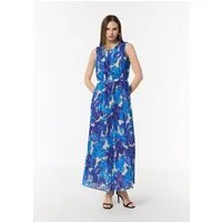 comma Maxikleid Kleid Plissiertes Chiffon-Kleid