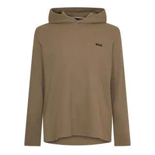 Herren Boss Bw Waffle Hoodie, Strukturdesign in Offene Braun 245