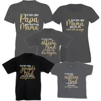 G-graphics T-Shirt Die Regeln der Familie (Familienset, Einzelteile zum selbst zusammenstellen) Kinder- & Erwachsenen-T-Shirt-Set mit Frontprint