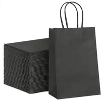 Switory Geschenkpapier Kraft Geschenktüten mit Griff, Papiertüten, Papier Kraft Tragetasche, (50St), 13cm x 9,5cm x 20cm