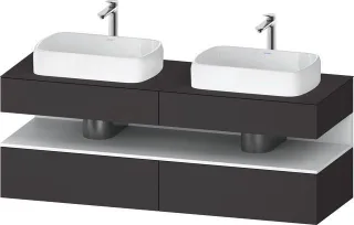 Duravit Qatego Konsolenwaschtischunterbau wandhängend Graphit Supermatt 1600x550x600 mm - QA47790188 QA4779018800010