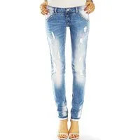 be styled Destroyed-Jeans Hüftjeans Röhrenjeans Skinny Hose zerissene Slimfit Jeans - j14k-4 mit Stretch-Anteil