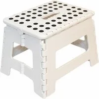 HH-Haushalt Klapptritt Klapphocker, Tritthocker Weiß Faltbar H 22cm bis 150KG für Kinder