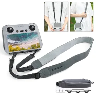 Sunnylife RC Smart Remote Control Lanyard Neck Strap PU Leather Adjustable Hanging Buckle Rope for DJI Mini 3 PRO Screen