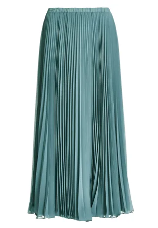 SWING - Plisseerock aus Chiffon mit elastischem Bund teal green - Gr. - 38
