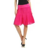 malito more than fashion Sommerrock malito Damen Leinenrock mit Stretchbund, schlichter Glockenrock, Glockenrock mit Jerseybund