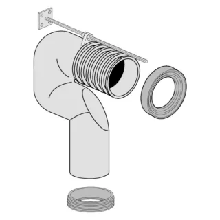 Villeroy & Boch Vario-Abflussbogen 87010000 160-250 mm, Abgang senkrecht, 150-220mm