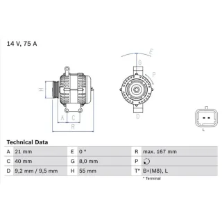 Bosch Lichtmaschine Dacia Renault 0986080220
