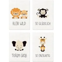 OTTO home Poster Tiere, Tiere (Set, 4 St), Bilder Set, 4tlg. je 21 x 29,7 cm, ohne Rahmen