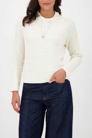 monari - Pullover mit Rippenstruktur cashmere - Gr. - 40