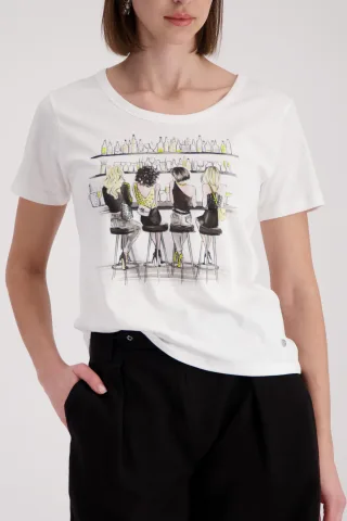 monari - T-Shirt mit Frauenzeichnung - Gr. - 44