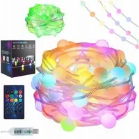 VIVIHEYDAY LED-Lichterkette Bunt, 33/66/132 LED Kugel Lichterkette mit Fernbedienung & Timer, USB-Music Sync, APP-Steuerung, Party, Garten, Hochzeit, Weihnachtsdeko