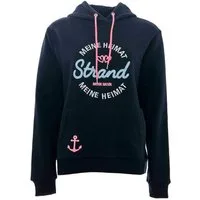 Zwillingsherz Hoodie "Meine Heimat" mit aufgesticktem "Strand"-Schriftzug vorne und hinten