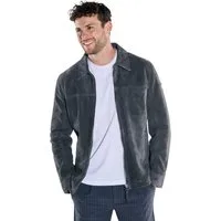 emilio adani Lederjacke Herren Lederjacke aus Veloursleder, Saphirblau