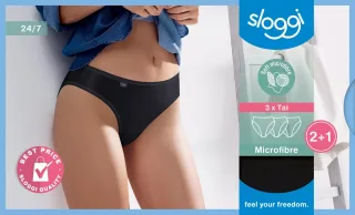 sloggi - sloggi 24/7 Microfibre Tai C3P schwarz - Gr. - 48