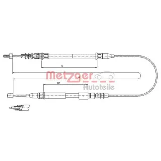 Metzger Handbremsseil hinten links Opel Corsa C Tigra Twintop