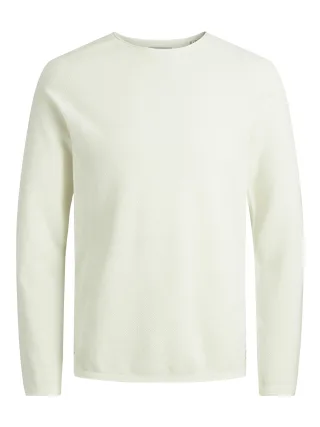 JACK&JONES - JJEHILL KNIT CREW NECK NOOS cloud dancer - Gr. - L