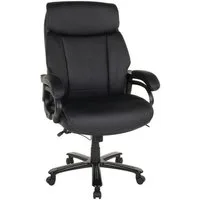 Duo Collection Chefsessel ENNIO, Schwarz, Kunstleder, Höhenverstellbar, Wippmechanik, B 72 x H 116 x T 72 cm