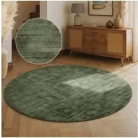 vikosa Teppich Noemi, rund, Höhe: 10 mm, Dezenter Glanz, Weich, Seidenoptik, Viskose, Wohnzimmer, Schlafzimmer