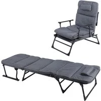Mojawo Doppelliege 2 in 1 Gartenliege Sanitätsliege Gästebett und Relaxsessel mit Polster