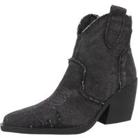 Ital-Design Damen Cowboyboots Western Westernstiefelette (88843812) Blockabsatz Stiefeletten in Schwarz