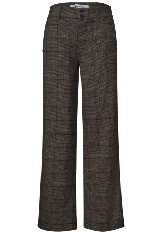 Street One - High Waist Straigt Leg Hose im Casual Fit darkest brown - Gr. - 30