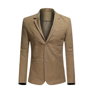 Herren Casual 2 Knöpfe Herbst Blazer Slim Fit Sport Mantel Beige