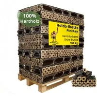 Neandertaler Feuer Holzbriketts Hartholzbriketts PiniKay 960 kg Kaminbriketts Holzbriketts Palette, 960 kg, 100% Naturholz Eiche, Buche