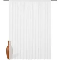 Foxx Vorhang mit Kräuselband für Schienen, transparente Moderne XXL Gardinen, Schiebegardinen Langstore Voile mit eingenähtem Bleiband