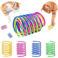 FOUORTUNATE-BEE Tier-Intelligenzspielzeug 20 Stück Bunte Spiralfedern – Interaktives Katzenspielzeug, Farbige Katzen Spiralspielzeuge zum Jagen, Springen & Spielen