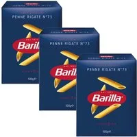 Barilla Nudeln, Barilla Nudeln Penne Rigate Nummer 73 Hartweizennudeln 3er Pack