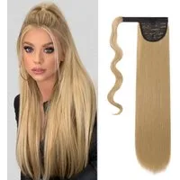 LuxusKollektion Kunsthaar-Extension Pferdeschwanz Clip in Extensions Echthaar 55 cm Natürliche Blondine