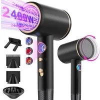 ibettertec Haartrockner Haartrockner Föhn Ionen 2400W,Anti-Spliss mit Kaltluft Modus, 2400,00 W, (25m/S, 3 Stylingaufsätze, angereichert mit Keratin und, Mandelöl, Ionenpflege - Anti Frizz, langlebiger AC-Motor)
