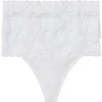 bonprix String (Packung, 2-St) mit breitem Spitzenbund, elastisches Material, figurbetonte Passform