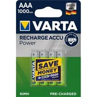 VARTA Power Akku HR03 LR03 Micro AAA NiMH 4er Blister 1000mAh Akku 1000 mAh (1.2 V)