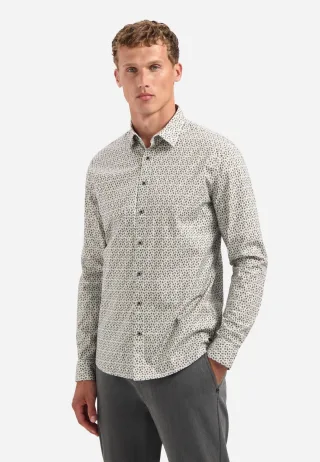 No Excess - Shirt Stretch Allover Printed taupe - Gr. - XL