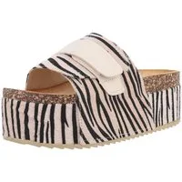 Ital-Design Bequeme Plattformsandalen für den Sommer Plateausandaletten (89319285) Flach Pantoletten in Beige