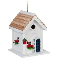 relaxdays Vogelhaus Deko Vogelhaus im Landhausstil