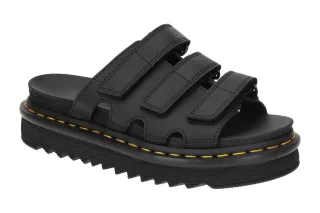 Dr. Martens Damen Pantoletten 40522001 RAINE SLIDE Schwarz Echtleder Gummisohle