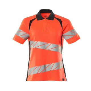 MASCOT Damen Polo-Shirt ACCELERATE SAFE Hi-vis Rot / Schwarzblau L - 19093-771-22210-L