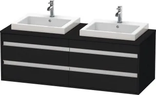 Duravit Ketho Konsolenwaschtischunterbau wandhängend Eiche Schwarz Matt 1400x550x496 mm - KT6757B161 KT6757B1616